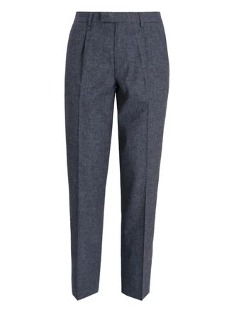 Paul Smith pleated cotton straight-leg trousers - men - Cotton - 34 - Blue