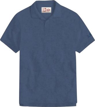MC2 Saint Barth Katoenen Polo Shirt Effen Kleur - Heren - Polos - Blauw - XL - Katoen - Tops