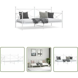 vidaXL vidaXL Letto con rete a doghe - Dormeuse senza Materasso Bianco 100x190 cm in Acciaio