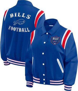 WEAR by Erin Andrews Womens WEAR by Erin Andrews Royal Buffalo Bills Varsity Lightweight Full-Snap Jacket at Nordstrom, Size Xx-Large
