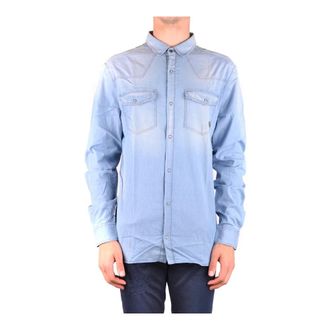 Balmain Denim Shirts, male, Blue, Size: L Denim Shirt