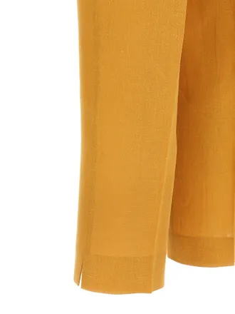 Herno 100% Linen Trousers - Orange