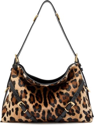 Givenchy Voyou Medium Leopard Goat-hair Shoulder bag - One Size