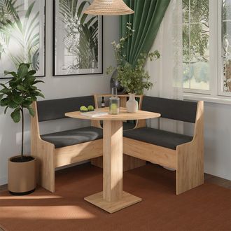 Vicco Conjunto Con Banco Esquinero Roman, Roble Dorado/antracita, 60 X 60 Cm, Vicco