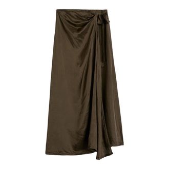 Aspesi Maxi Skirts, female, Green, Size: L Gonna 2294 Wrap Skirt