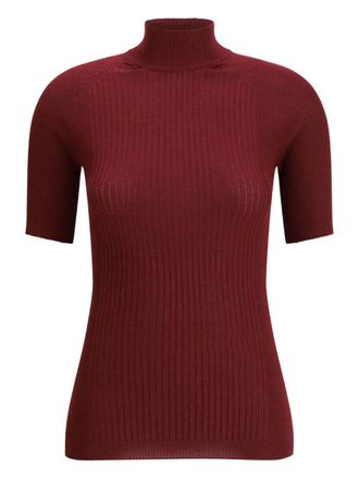 SA SU PHI ribbed roll-neck top - women - Cashmere/Silk - 44 - Red