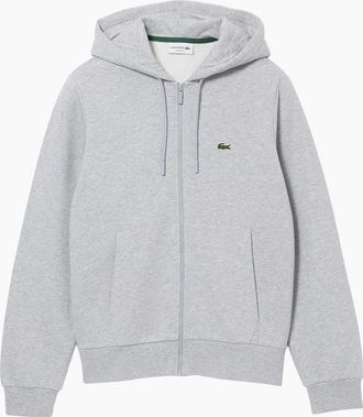 Lacoste Mens Lacoste SH9626 Full Zip Fleece Hoodie - Grey - Size: 42