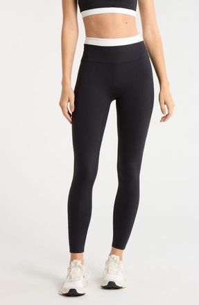 YEAR OF OURS Ribbed Layered Leggings in Black/white at Nordstrom, Size X-Large