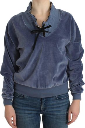 Cavalli Elegant Mock Sweater with Rhinestone Womens Detail