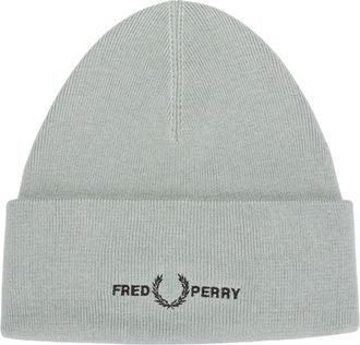 Fred Perry grafisch logo zilverblauwe muts