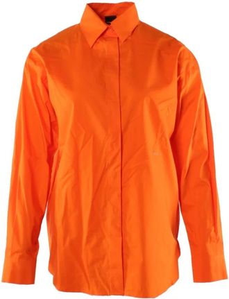 Pinko Oranje Shirt - Dames - Overhemden - Oranje - XS - Katoen - Overhemden