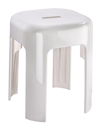 WENKO Alaska Taburete Blanco Dise&ntilde;o Ba&ntilde;o 35x35x45 Cm