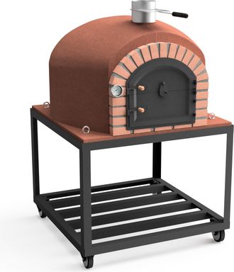 Movelar Movelar - Horno De Le&ntilde;a Exterior De Obra Gran Can&aacute;ria (negro - 100 X 100 X 170 Cm) - Horno Alto De Obra, Cocci&oacute;n Con Le&ntilde;a, Ideal Para Exteriores, Aisl