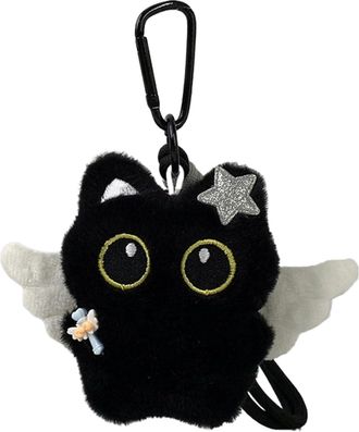 Generic Cute Plush Big Eyed Black Cat Doll Pendant Girl Backpack Doll Pendants Couple Bag Keychain Phone Charms Bag Pendant Accessories Gifts