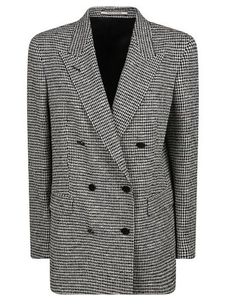 Tagliatore Double-Breasted Houndstooth Blazer with Tailored Silhouette