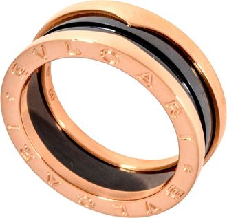 Bulgari B.Zero1 Black Pink Ceramic Band Ring (Pre-Owned)
