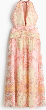 H&M Neckholderkleid mit freiem R&uuml;cken - Hellrosa/Paisleymuster