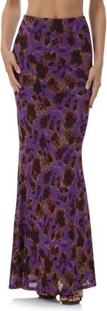 AFRM Tegan Floral Bias Cut Skirt in Violet Haze Floral at Nordstrom, Size X-Small