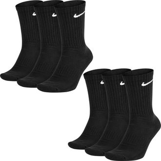Nike Nike Mens Everyday Cushioned Crew Training Socks (6 Pairs), black, 42-46