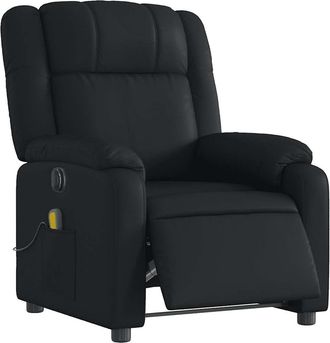 vidaXL Vidaxl - Sill&oacute;n De Masaje Reclinable El&eacute;ctrico Cuero Sint&eacute;tico Negro