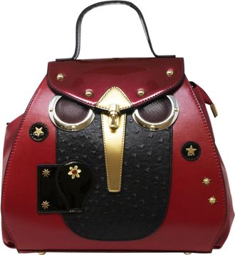 Generic Ladies Unique Style Owl Shaped Grab Handle Tote Bag Eye Catching Cross Body Women Shoulder Hand Bag (Red)