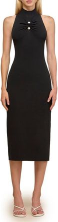 Cult Gaia Collin Sleeveless Mock Neck Knit Midi Dress in Black at Nordstrom, Size Xx-Small