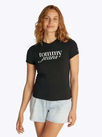 Tommy Jeans mit Logodruck auf der Brust
