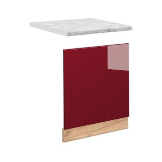 Vicco Panel Frontal Fame-line, Rojo Burdeos Alto Brillo, 60 Cm, Et M&aacute;rmol