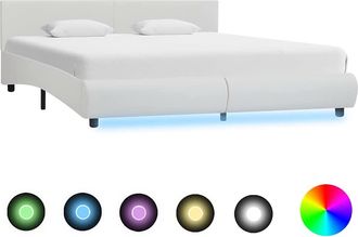 vidaXL Estructura De Cama Con Led Sin Colch&oacute;n Blanco 180x200 Cm Vidaxl