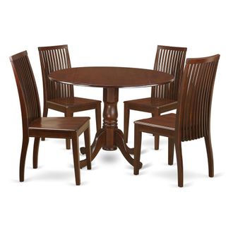 East West Furniture Dining Room Set Mahogany, DLIP5-MAH-W