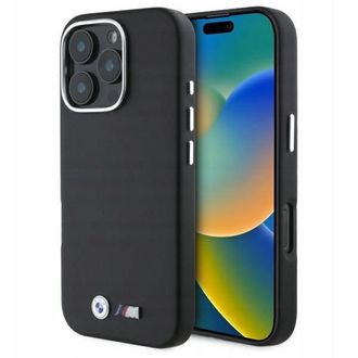 BMW Funda Trasera Bmw Para Apple Iphone 16 Pro, Color Negro, 1 Unidad