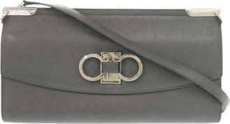 Ferragamo Pre-owned Shoulder Bag - Dames - Vintage Clutch - Grijs - ONE Size - Leer - Vintage