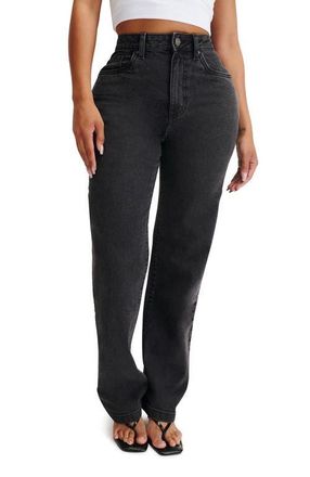 Cotton On Womens Curvy Stretch Straight Jean in Slate Black at Nordstrom, Size 10