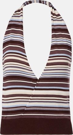 Aya Muse Knitted striped halterneck top