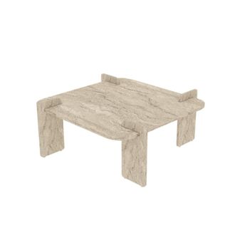 Calicosy Mesa de centro cuadrada l90 cm - travertino