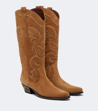 Etro Botas cowboy de ante con logo