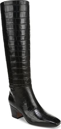 Franco Sarto Sorelina Knee High Boot in Black Croc at Nordstrom, Size 6.5 Regular Calf