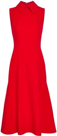 Emilia Wickstead Leontine Wool-crepe Midi Dress - Red - 12 (UK12 / M)