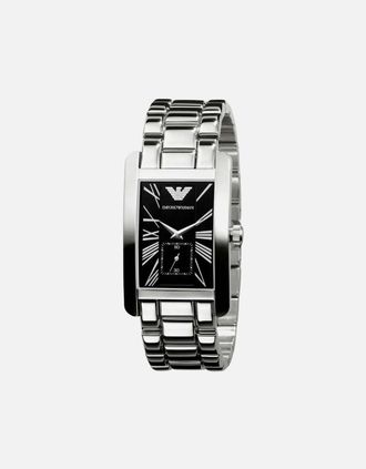 Emporio Armani Mens Emporio Armani AR0156 Classic Black Rectangle Mens Watch