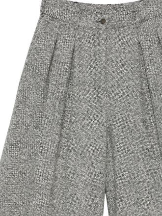 Emporio Armani Tweed Pleated Shorts - Grey
