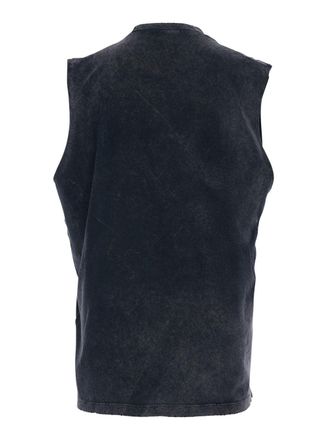 Dsquared2 Mens Black Crew Neck Top With Logo Lettering Cotton Tops