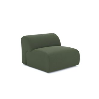 Sia Home Sill&oacute;n de sal&oacute;n sin reposabrazos tejido tramado verde oliva