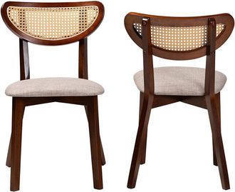 Baxton Studio Dannell Mid-Century Modern 2Pc Dining Chair Set