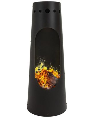 Sunnydaze Outdoor Santa Fe Wood-Burning Fire Pit Chimney With Wood Grate