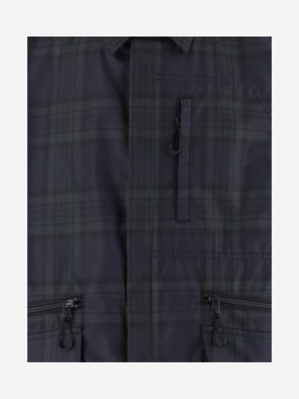 Homme Mens Shirt Cotton-Blend Checked Navy