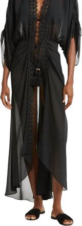 Ramy Brook Raelynn Lace Trim Cover-Up In Black