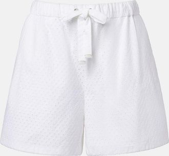 Moncler Broderie anglaise cotton shorts