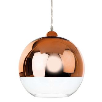 Netlighting Club 1 Light Globe Ceiling Pendant Copper and Clear Glass E27