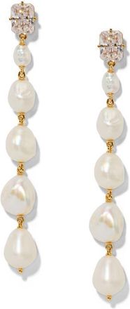 Nadri Madrid Cultured Pearl Linear Drop Earrings in Gold at Nordstrom