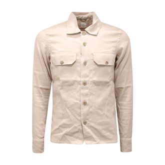 Eleventy Linnenmix Overhemd - Heren - Casual Overhemden - Beige - XS - Linnen - Overhemden